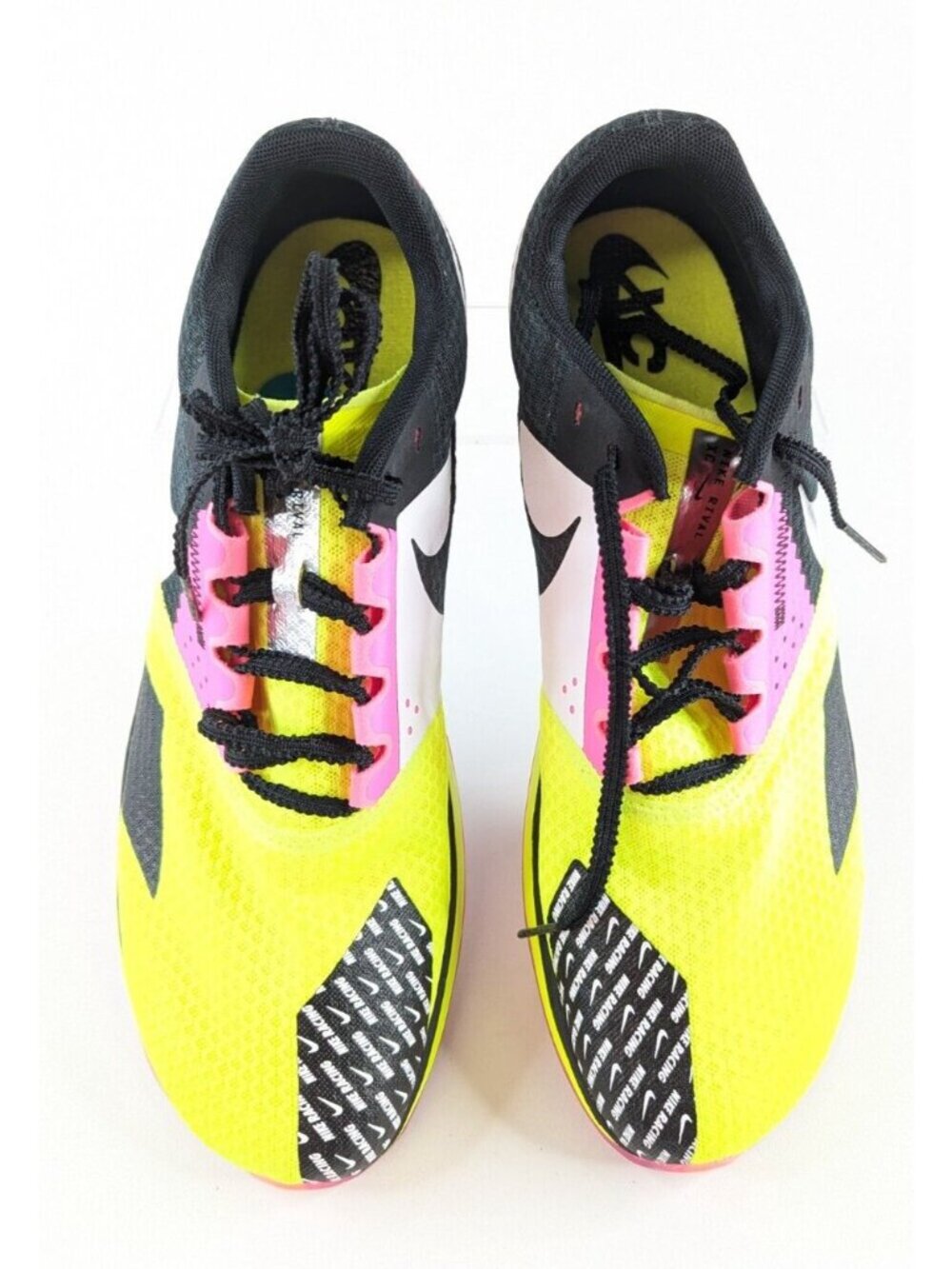 Nike Rival Waffle XC 6 Mens Size 10 Cross Country Shoes Volt Yellow Black Pink - Picture 4 of 9